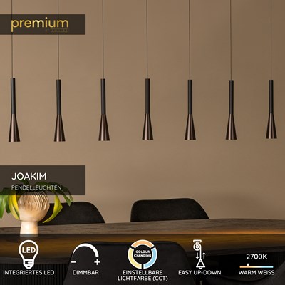 Lucide JOAKIM - Pendelleuchten - LED Dim. - CCT - 7x6,2W 2700K/4000K - Kaffee | Premium